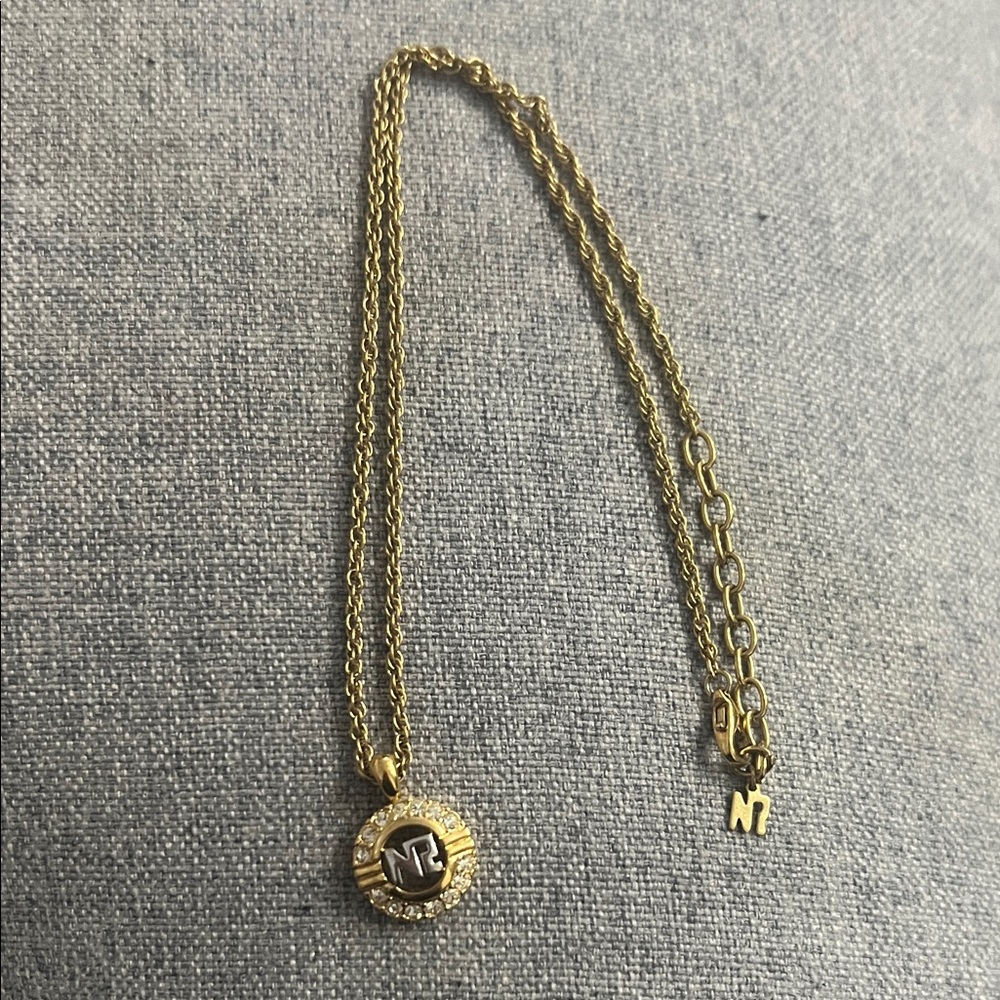 Nina Ricci Signature Gold Crystal Necklace - Picture 2 of 7